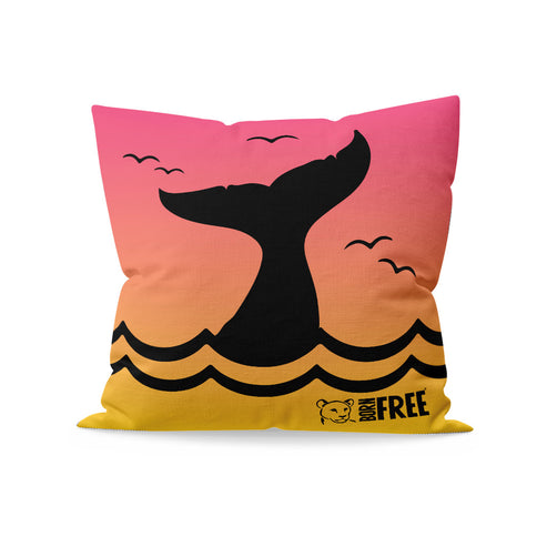 Whale Tail Silhouette Organic Cushion