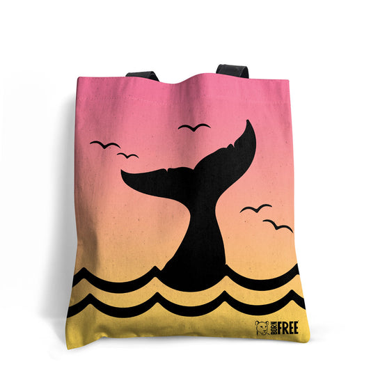 Whale Silhouette Edge-to-Edge Tote Bag