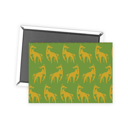 Ethiopian Wolf - Orange on Green Repeat Magnet