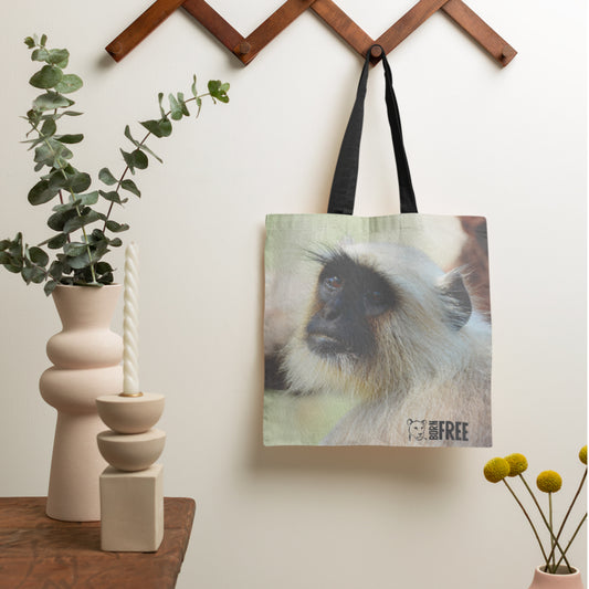 The Look - Gray Langur Tote Bag by Will Travers