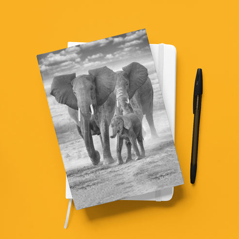 Family Ties - Elephants A5 Notepad by Richard Bernabe