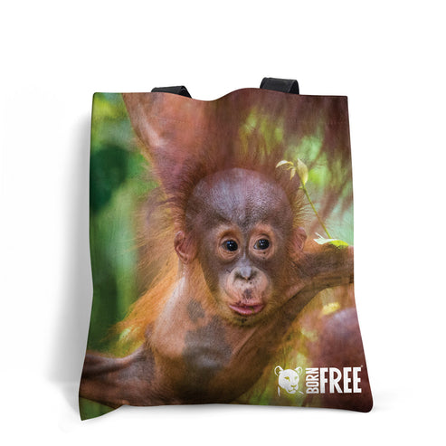 Born Free Baby Orangutan Edge-to-Edge Tote Bag