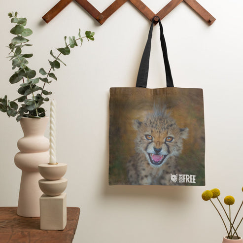 Born Free Cheetah Cub Edge-to-Edge Tote Bag