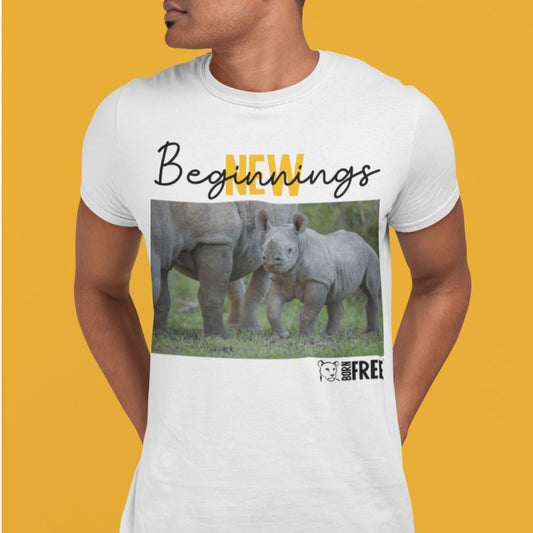 New Beginnings Rhino Calf T-Shirt by George Logan