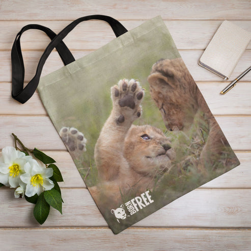 Born Free Lion Cubs Edge-to-Edge Tote Bag