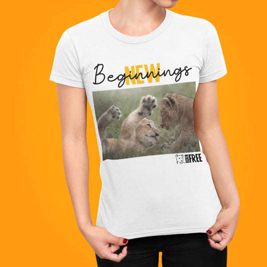 New Beginnings Lion Cubs T-Shirt by George Logan